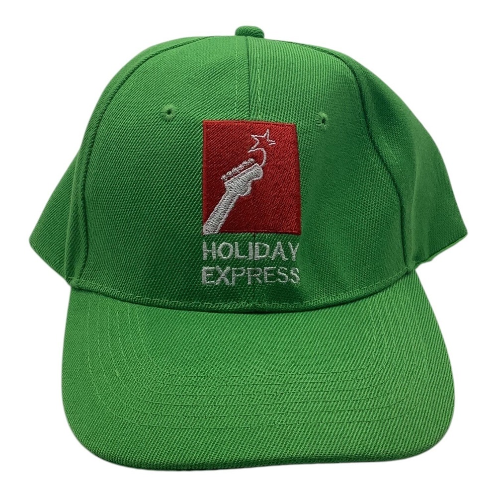Holiday Express Green Snapback‎ Hat Embroidered Logo Holiday Express Adjustable